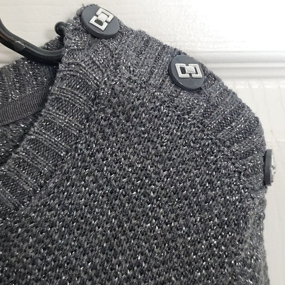 Charter Club Women Sweater Grey Silver Sweater Metallic Neutral Winter Office XL - Picture 5 of 6